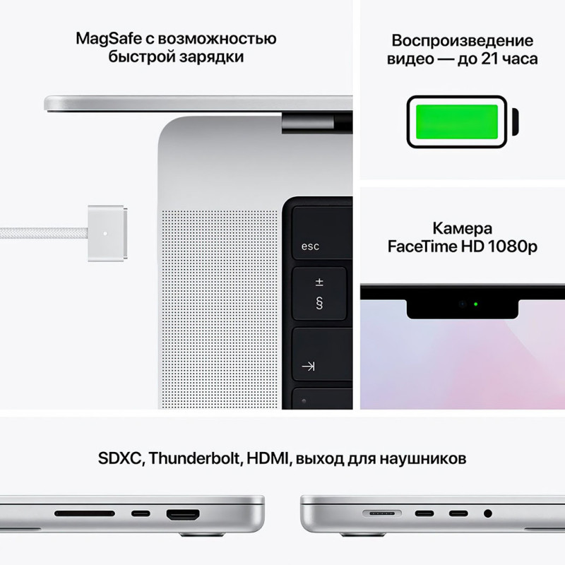 Ноутбук APPLE MacBook Pro 16" M1 MAX 1TB 2021 Silver MK1H3