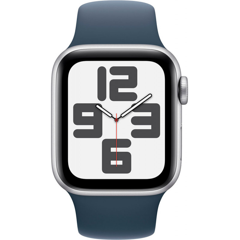 Смартгодинник Apple Watch SE GPS 40mm Silver Aluminium Case with Storm Blue Sport Band – M/L