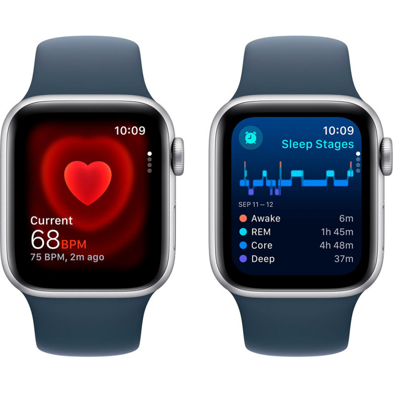 Смартгодинник Apple Watch SE GPS 40mm Silver Aluminium Case with Storm Blue Sport Band – S/M