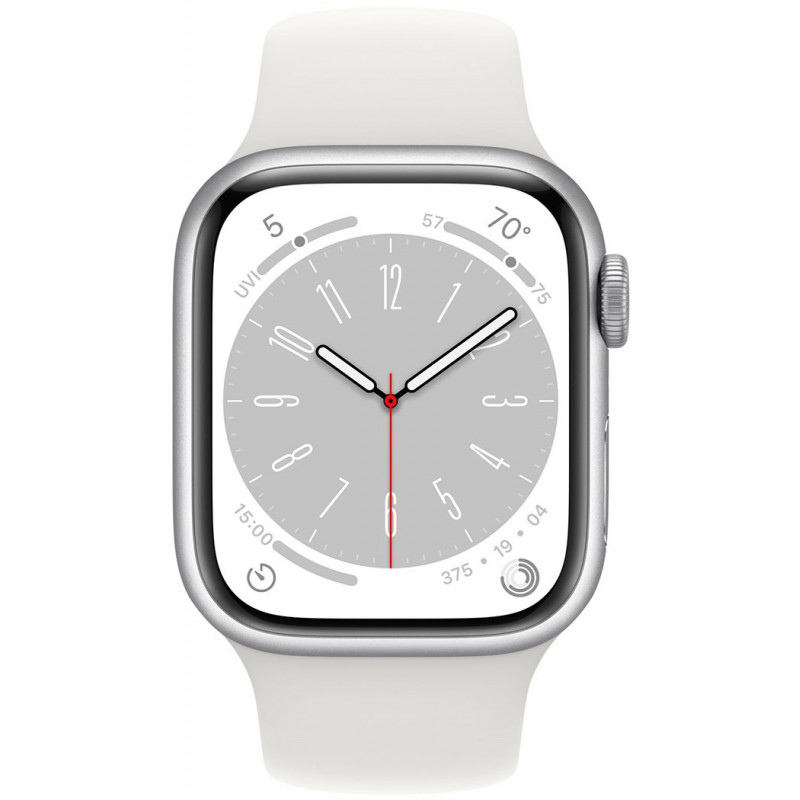Смартгодинник Apple Watch Series 8 GPS 41mm Silver Aluminium Case with White Sport Band