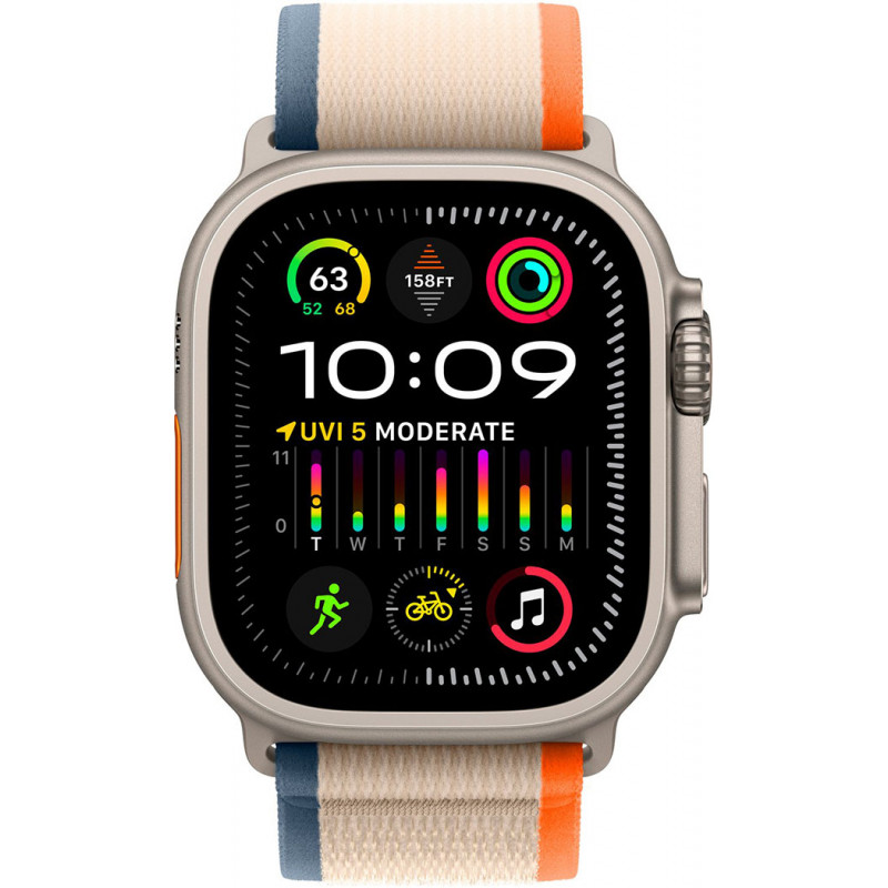 Смартгодинник Apple Watch Ultra 2 GPS + Cellular, 49mm Titanium Case with Orange/Beige Trail Loop – S/M